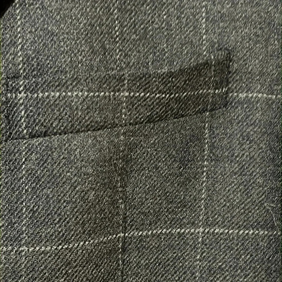 Michael Kors dark gray windowpane check Lambs wool Blazer‎ Men’s 42R Woolmark - Picture 6 of 10